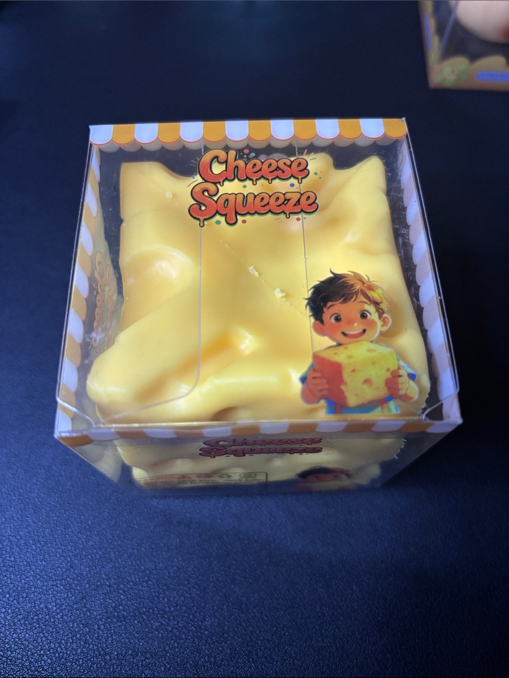 Squeeze Cheese Crunchy Square Squishy Toy - Light Yellow crunchy noise !